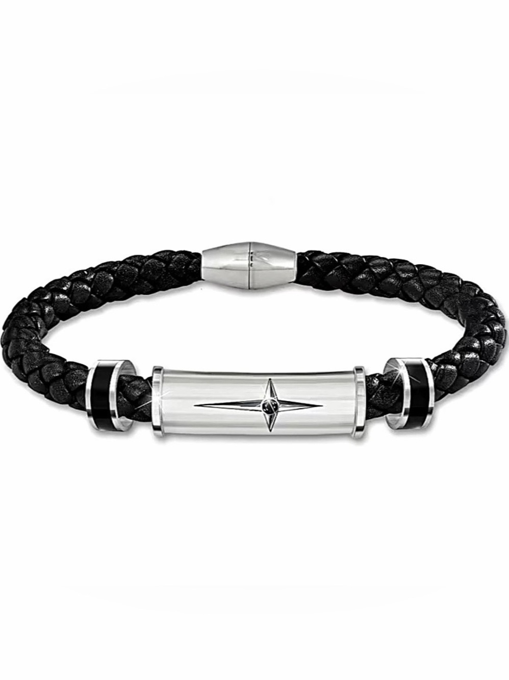 NWT The Bradford Exchange Grandson Bracelet Black & Silver